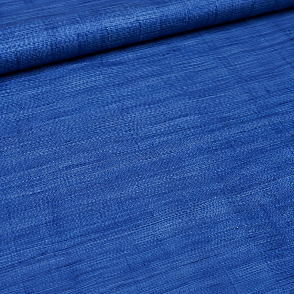 Handwoven Bhagalpuri Navy Blue Tussar Ghicha Silk Saree