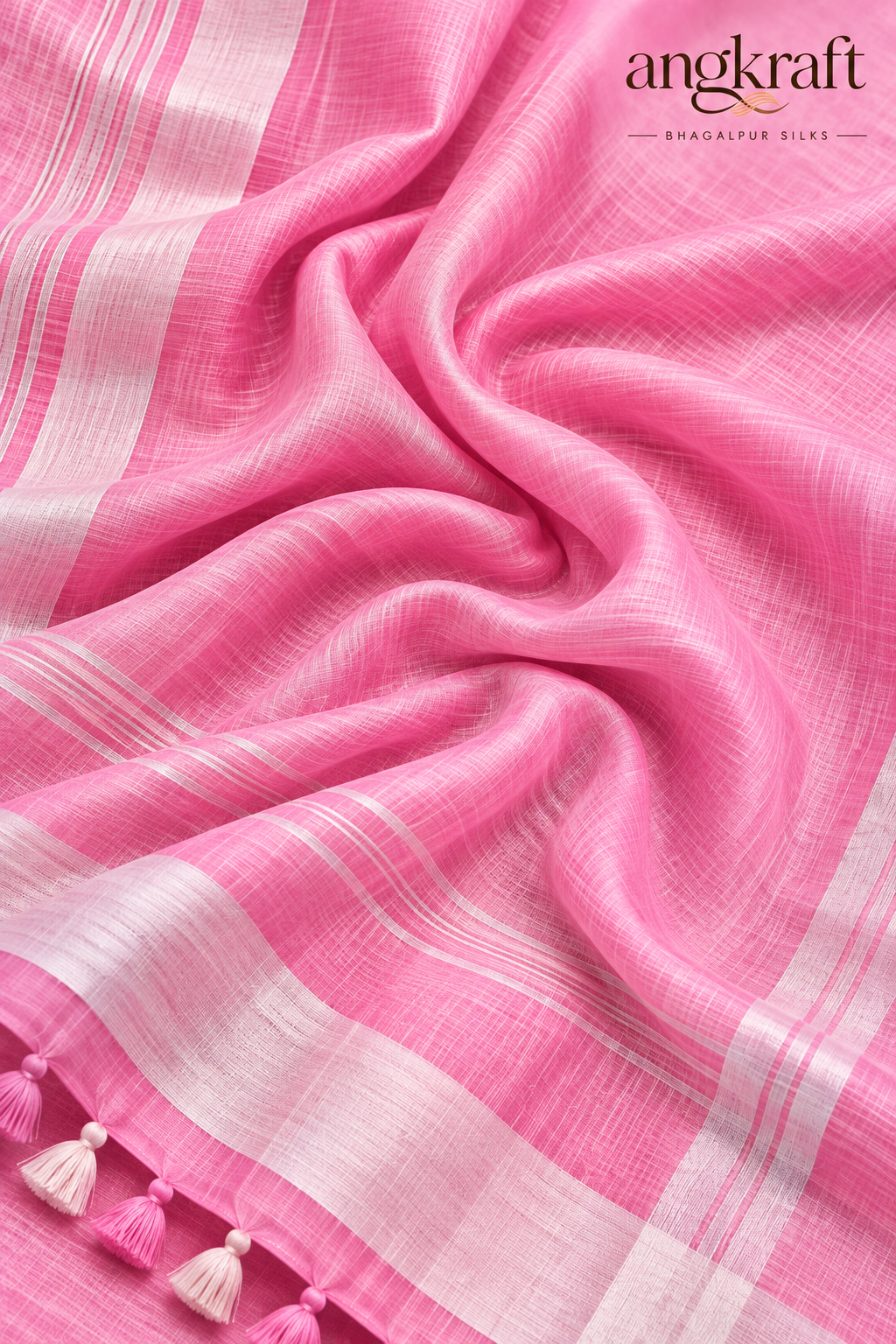 Bhagalpuri Linen Saree with Stripes