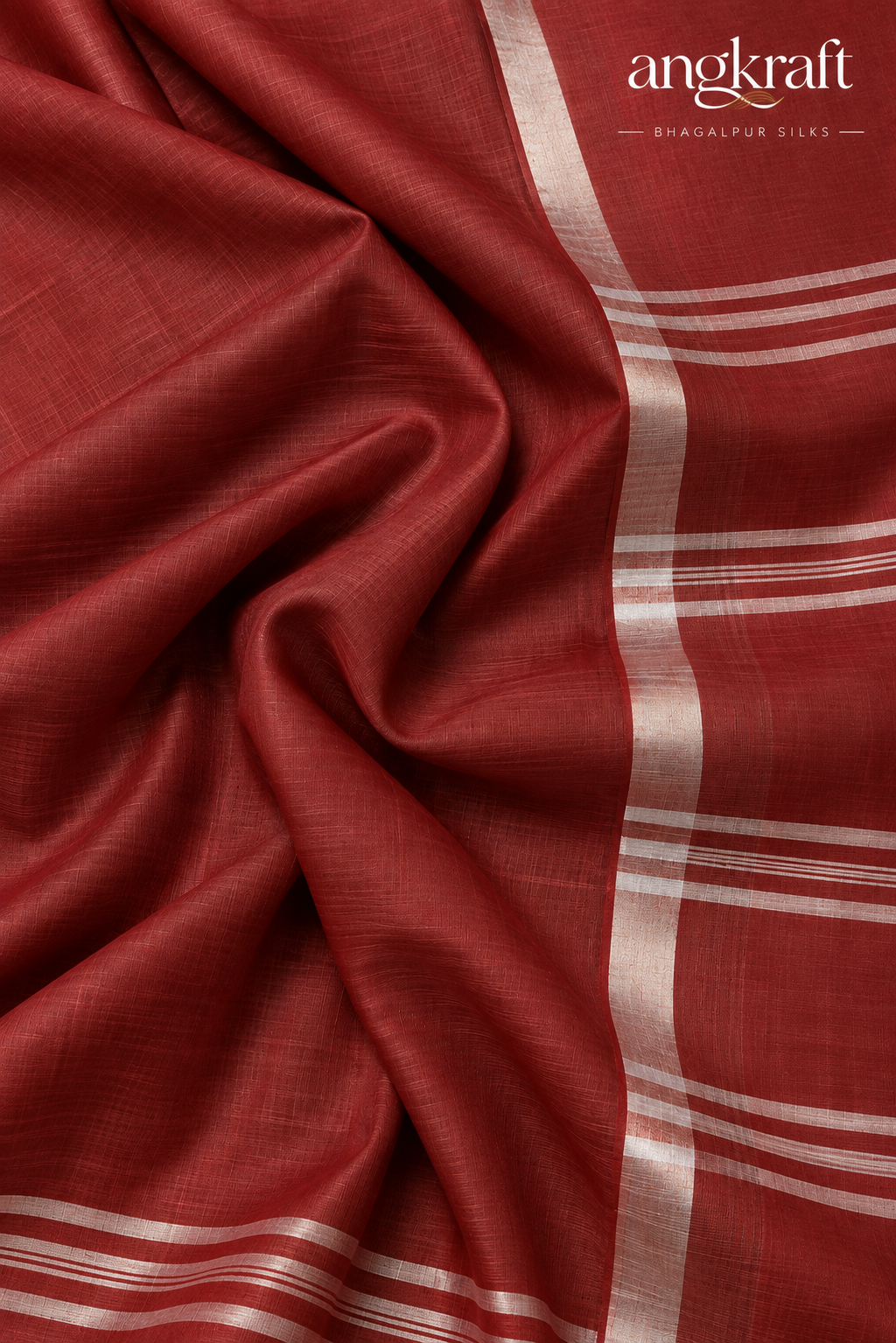 Bhagalpuri Plain Linen Saree with Stripes