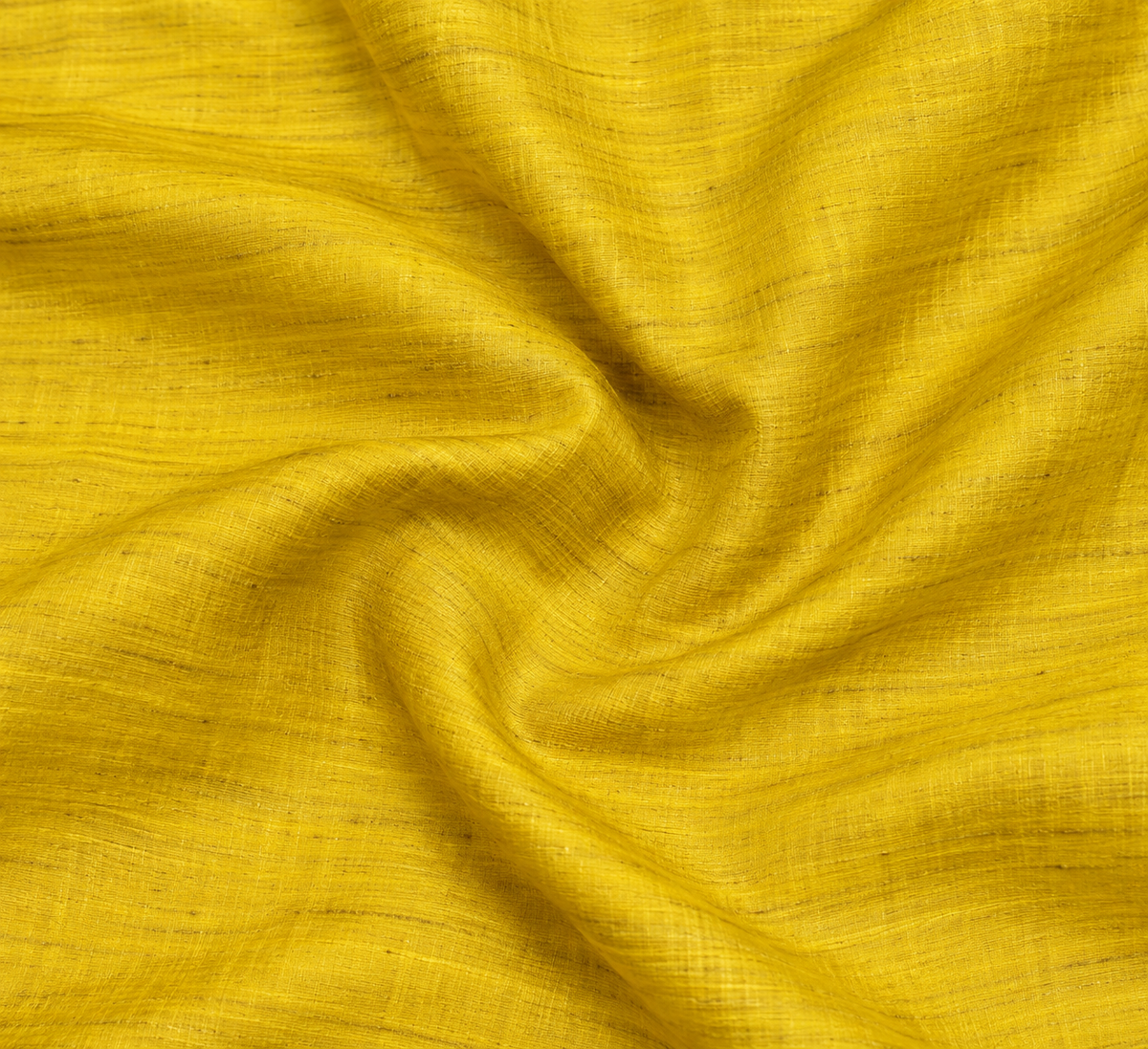 Handwoven Bhagalpuri Mustard Yellow Tussar Ghicha Silk Saree