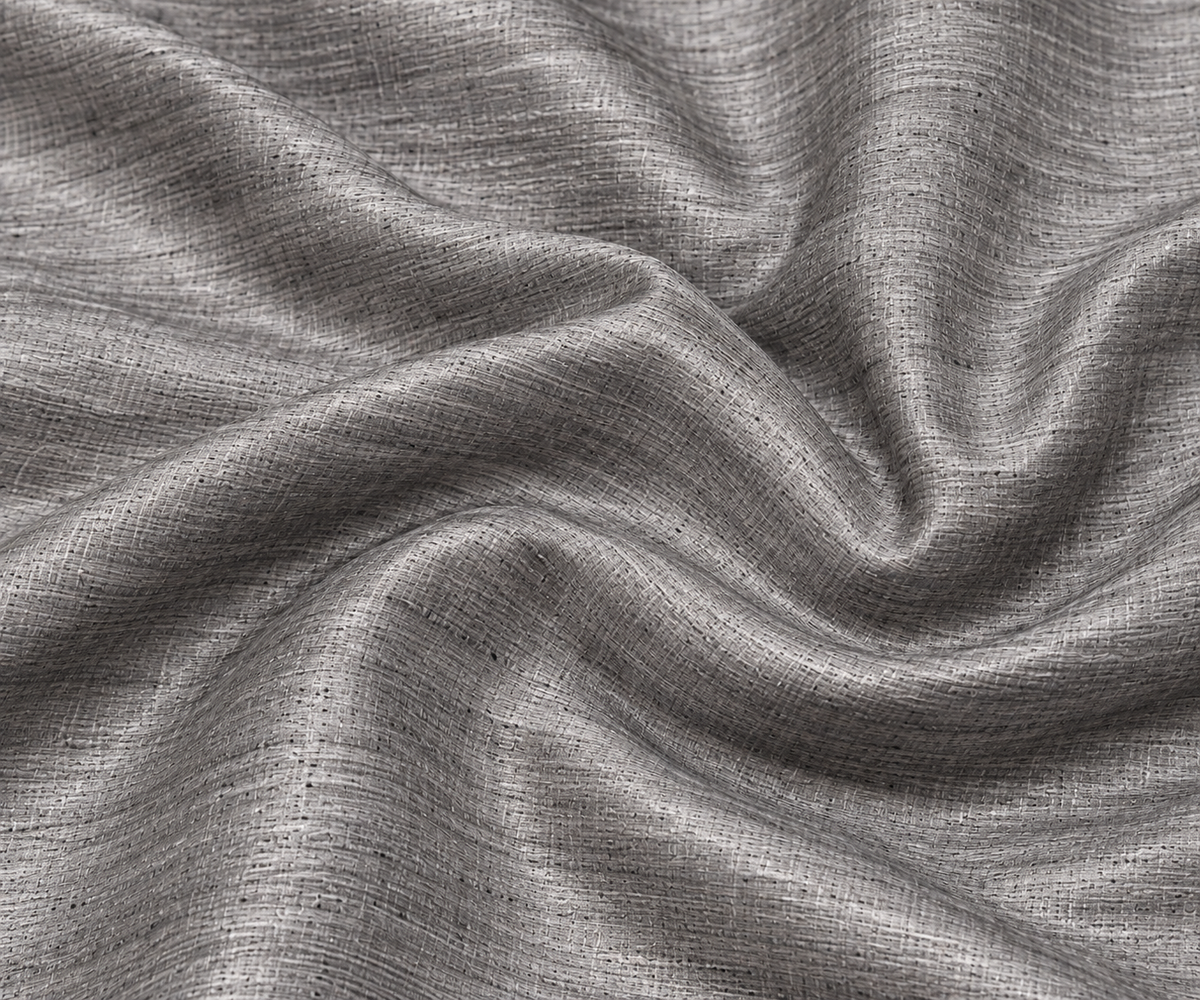 Handwoven Bhagalpuri Grey Tussar Ghicha Silk Saree